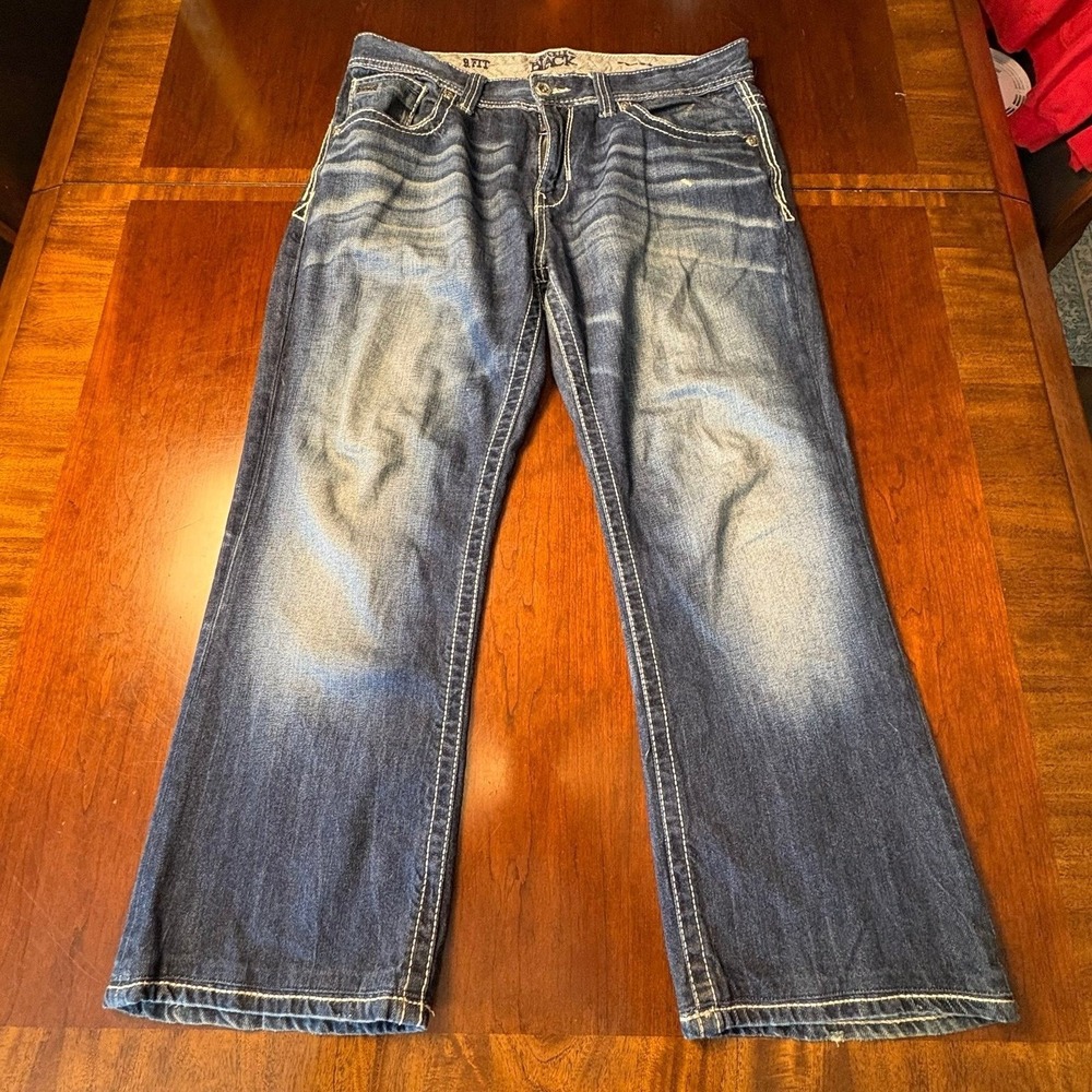 Buckle Black Bootcut Jeans Men's 36x34